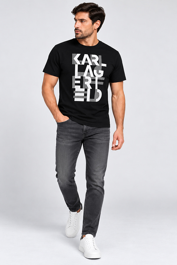 ΜΠΛΟΥΖΑ T-SHIRT KARL LAGERFELD - 990 ΜΑΥΡΟ